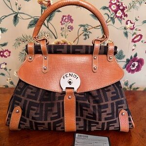 Fendi Vintage Borsa Magic Piccola Zucca Tobacco Handbag